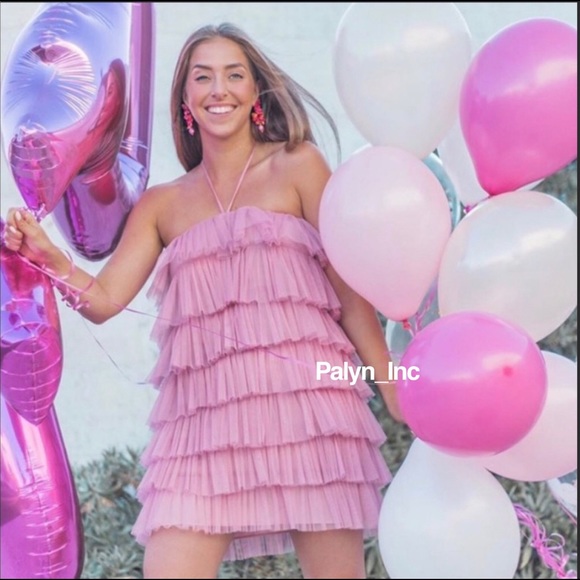 ZARA RUFFLED TULLE DRESS PINK - Picture 5 of 8